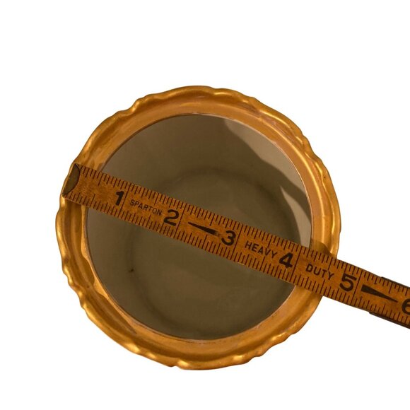 Hand Painted Porcelain Jar With Lid Featuring Berry Design & Gold Accents - Picture 9 of 9